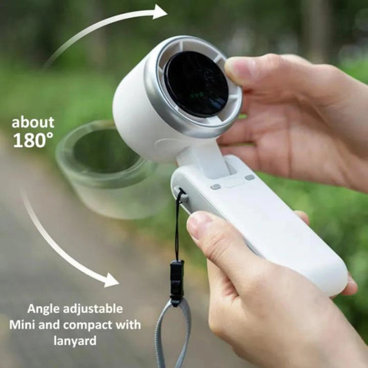 Handheld Folding Turbo Fan With 5 Speed Adjustment Portable Rechargeable Cooling Device EANDOM COLOUR