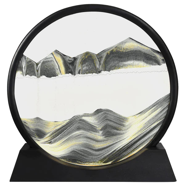 3D Moving Sand Art Lamp - Flowing Sand Painting Picture Dynamic Hourglass Decorative Desk Ornament Office Home Decor Lamp